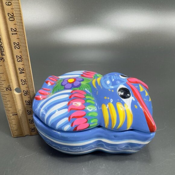 Mexican Pottery RedWare Trinket Dish Jewelry Holder Container Owl Pig Shaped VTG - Picture 4 of 12
